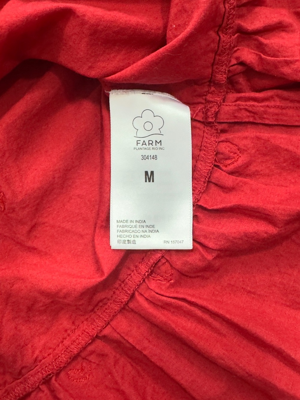 FARM Rio Red Ruffled Smocked Women's Top - Picture 9 of 11